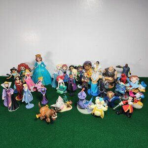 Disney Action Figures Lot 35 Princesses Frozen Cinderella Variety Cake Toppers